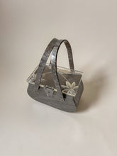 Load image into Gallery viewer, 50s Mottled Grey Carved Lucite Box Bag
