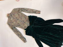Load image into Gallery viewer, 80s Bob Mackie Emerald Green Lace Velvet Gown | S