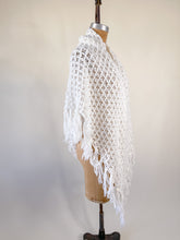 Load image into Gallery viewer, 70s White Acrylic Fringe Poncho | OS
