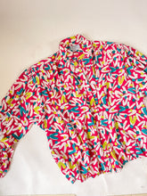 Load image into Gallery viewer, 80s Abstract Silk Printed Blouse with tags | M-L
