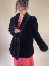 Load image into Gallery viewer, 80s Black Faux Fur Short Coat | M-L
