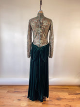 Load image into Gallery viewer, 80s Bob Mackie Emerald Green Lace Velvet Gown | S

