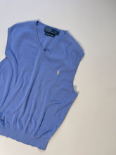 Load image into Gallery viewer, Early 90s Polo Ralph Lauren Pima Cotton Blue Sweater Vest | M-L
