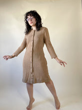 Load image into Gallery viewer, 80s Bill Blass Camel Button Down Dress | S-M
