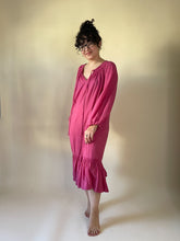 Load image into Gallery viewer, 70s Pink Gauzy Cotton Balloon Sleeve Midi Dress | S-L
