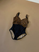 Load image into Gallery viewer, 80s Leopard Black One Piece Swimsuit | M-L
