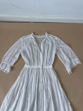 Load image into Gallery viewer, Antique White Long Sleeve Edwardian Lawn Dress | XS-S
