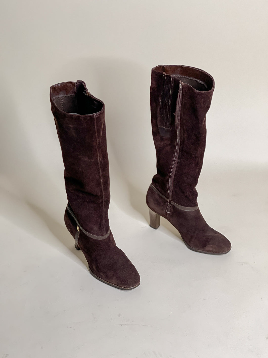 70s Suede Knee High Boots | 7-7.5