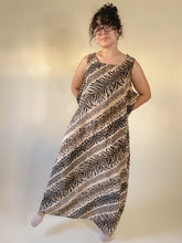 Load image into Gallery viewer, 90s Animal Print Tan Shift Maxi Dress | L-XL
