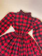 Load image into Gallery viewer, 80s Yves Saint Laurent Red Buffalo Check Dress | KIDS
