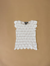 Load image into Gallery viewer, DKNY White Crochet Tee | XS-S
