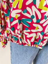 Load image into Gallery viewer, 80s Abstract Silk Printed Blouse with tags | M-L

